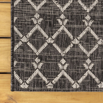 Ourika Moroccan Geometric Textured Weave Indoor/outdoor Area Rug